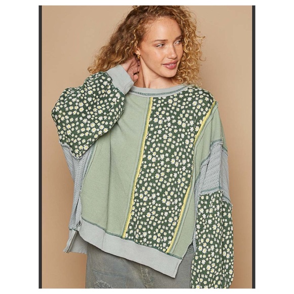 POL oversized thermal floral top - Picture 3 of 6